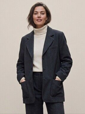 Vintage 90's Eddie Bauer Oversize Ladies Wool Blazer Medium